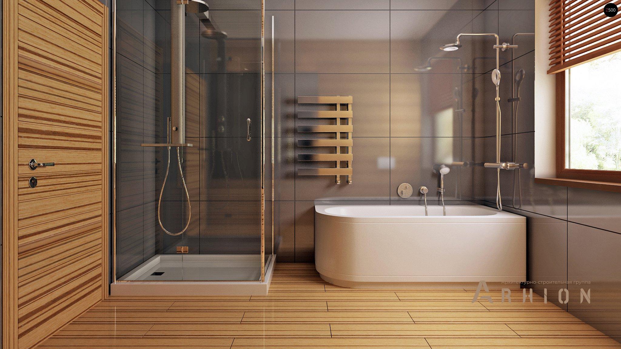 10. Проект одноэтажного дома в современном стиле с четырехскатной, Z64 a, площадью - 170 кв c мансардой